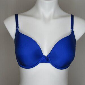Victoria's Secret Blue Satin Demi Bra 32DD